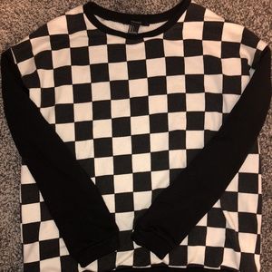 Forever 21 Checkered Long Sleeve Sweatshirt